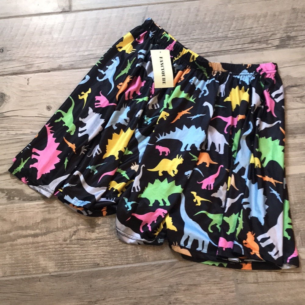 Junior XL Dinosaur Skirt 30 inch waist pink blue yellow green and grey dinosaur